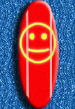 surf board with a smily face